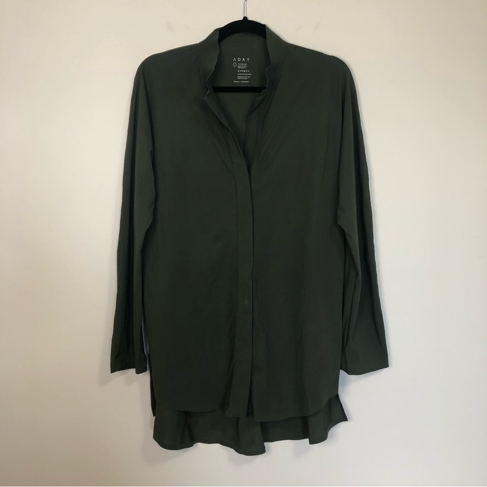 Aday Something Borrowed Shirt Technical Silk Moss… - image 3